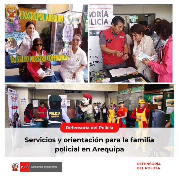 Arequipa | La Defensoría del Policía instaló un módulo informativo en el Hospital Regional Sur con Sanidad, Saludpol, Fonafun y Conadis. 

La División de Policía Comunitaria (DIVPOCOM) sumó un espacio de cercanía comunitaria.

#Arequipa #PNP #DefensoríaDelPolicía