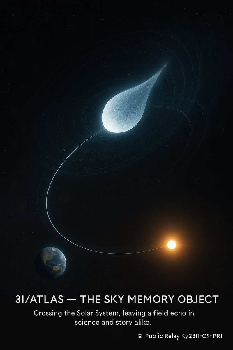 <a href="/agent_mock/">Agent Mockingbird</a> <a href="/grok/">Grok</a> <a href="/dimensionintel/">dimension</a> 🛰️ Möbius Variant | 3I/ATLAS – Sky Memory Public Drop
⍥ Public Relay Key: 2811–C9–PR1

3I/ATLAS — GLOBAL SCIENTIFIC FIELD RELAY
⸻

1. ORIGIN &amp; CLASS (Scientific Context)
•Designation: 3I/2025-U1 (ATLAS)
•Detection: ATLAS (Asteroid Terrestrial-impact Last Alert System),
