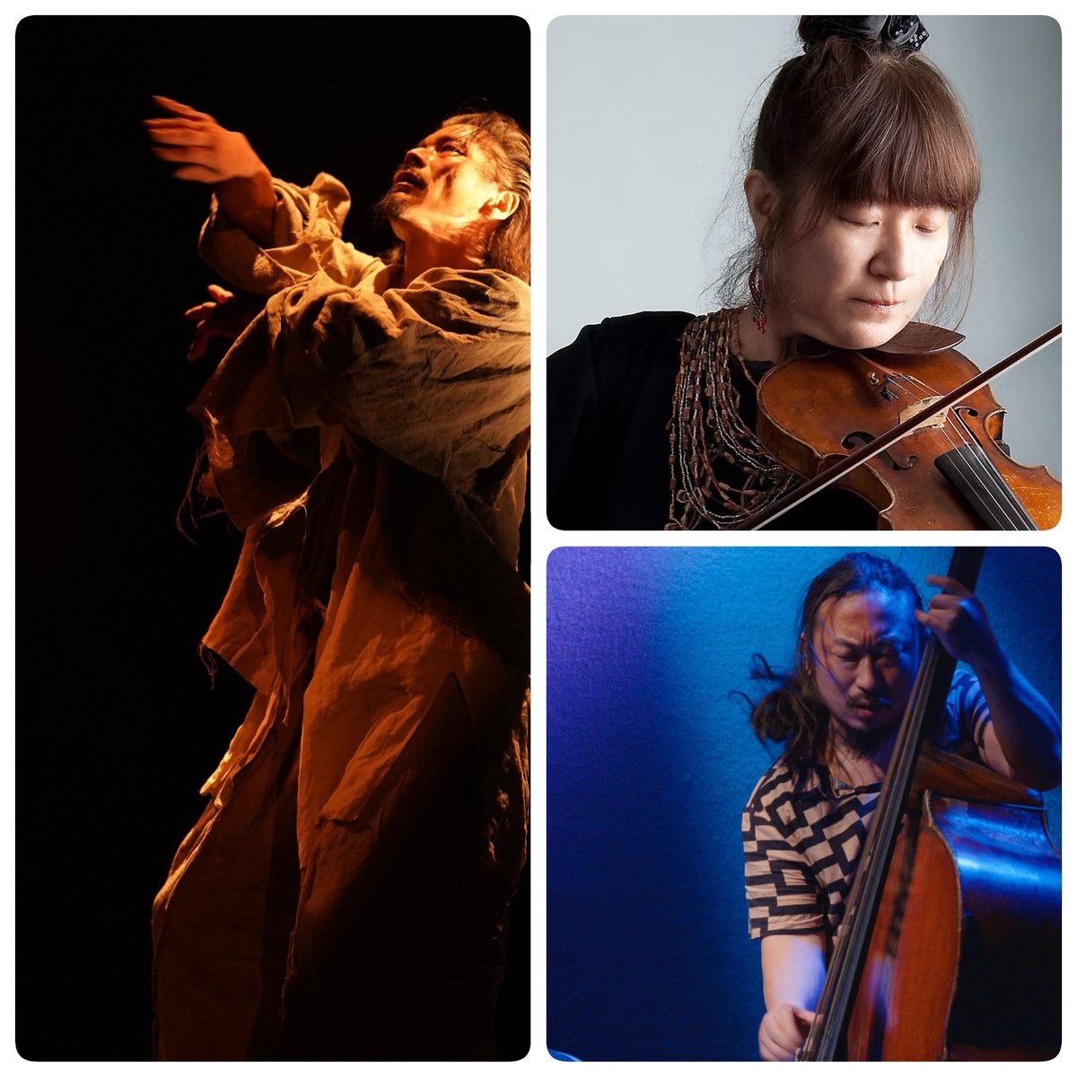 11月28日（金）開演19:30
向島ゆり子（vln)　瀬尾高志　（bass)工藤丈輝（butoh)

料金：¥3,000
会場：雑遊
東京都新宿区新宿3-8-8 新宿O・Tビル

予約フォーム= forms.gle/pmdMNWwZMk7BRA…