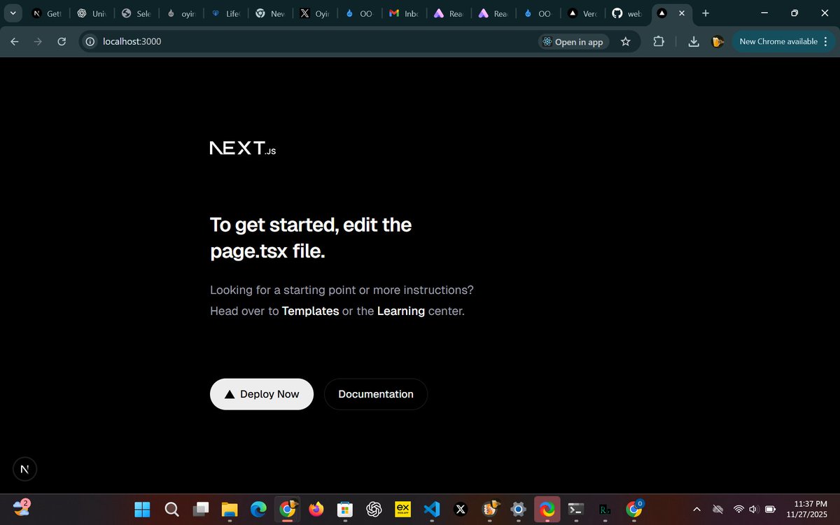 OyinWebX's tweet image. Not React * TypeScript 
It&apos;s now Next.js with TypeScript, Planning on building and learning a lot from this projects i want to embark on
