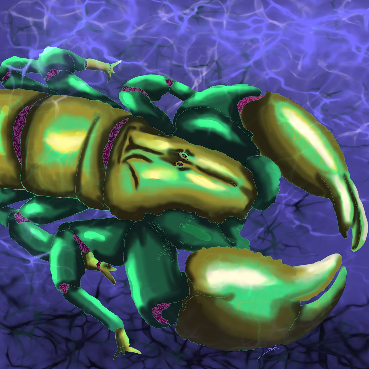 Water waves scorpion 🦂. Other piece finished 😊 for my show in April next year ^_^#art #scorpions #postive