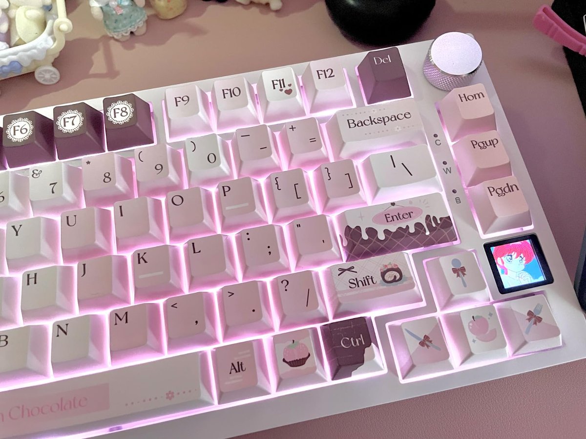 teaac_'s tweet image. mon nouveau clavier 🌸🌷 #keyboard #keycaps #ajazz #kawaii #kawaiigirl