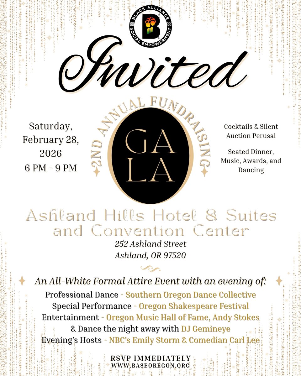 BasEoregon's tweet photo. An Evening in All White — BASE Gala, Saturday, February 28, 2026 - https://t.co/sp5iSIl9C3 https://t.co/5Egau1BmBe