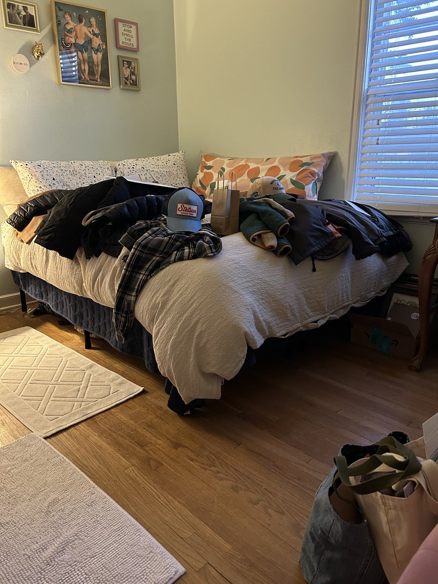 bringing back putting coats on the spare bed in a big way !