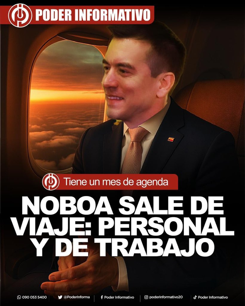 PoderInforma's tweet image. #ECUADOR || Desde hoy el presidente Daniel Noboa tiene agenda llena. Recorrerá varios países por motivos personales y gubernamentales. Del 27 de noviembre al 1 de diciembre tiene el primer viaje que es personal, con destino a Estados Unidos.

Más: m.facebook.com/story.php?stor…