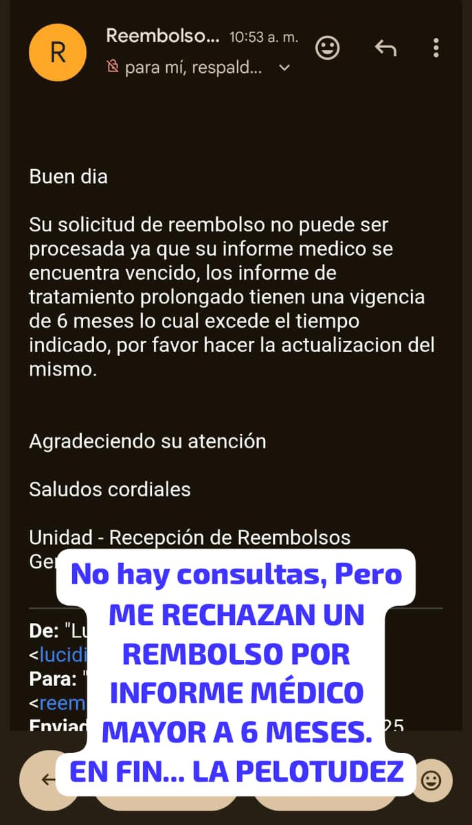 Buena para Nada los renbolsos  elevados y ellos depositan 2o3 
Veces al año lo más bajo que puedan
Esto da para ver la incapacidad de la
Misma para pagar  todo lo que  esta
Acumulado  por Favor Cantv eliminen
A Vital Salud y regresemos al sistema
Original directamente cantv