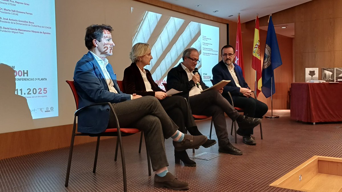 CSCAE's tweet image. La ETSAM acoge en estos momentos la presentación nacional de la Fundación Miguel Fisac. Constituida en el año 2006 en el @COACM_CR, conserva y difunde la obra del insigne arquitecto, custodiando su legado y promocionando la investigación y el conocimiento sobre su figura.