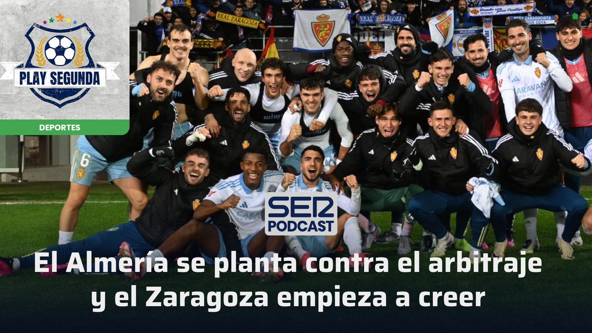 PlaySegunda's tweet image. ⚽️👀 11x11 | ¡NUEVO EPISODIO YA DISPONIBLE DE #PLAYSEGUNDA! 🙌

👼 El @RealZaragoza empieza a creer 🙏

💭 La @U_D_Almeria se planta contra el arbitraje, buscamos destino a Izeta, la destitución de Ibai...

🎧 @OscarEgido y @joseaduro 📲linktr.ee/PlaySegunda