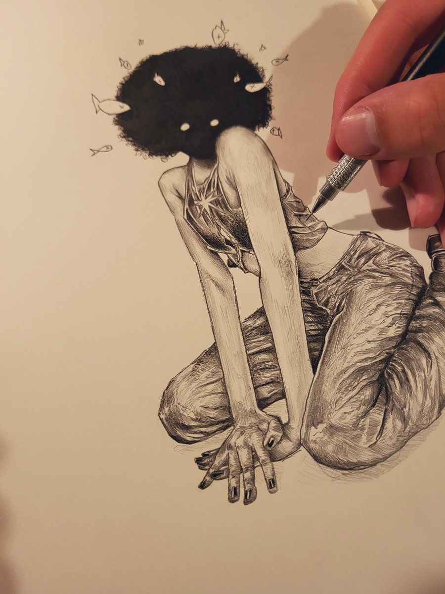 Dessin au critérium pas mon outil de prédilection mais j’aime de plus en plus