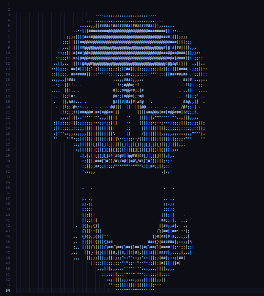 A1mondoo's tweet photo. ASCII skull https://t.co/gBPY5s9fpd