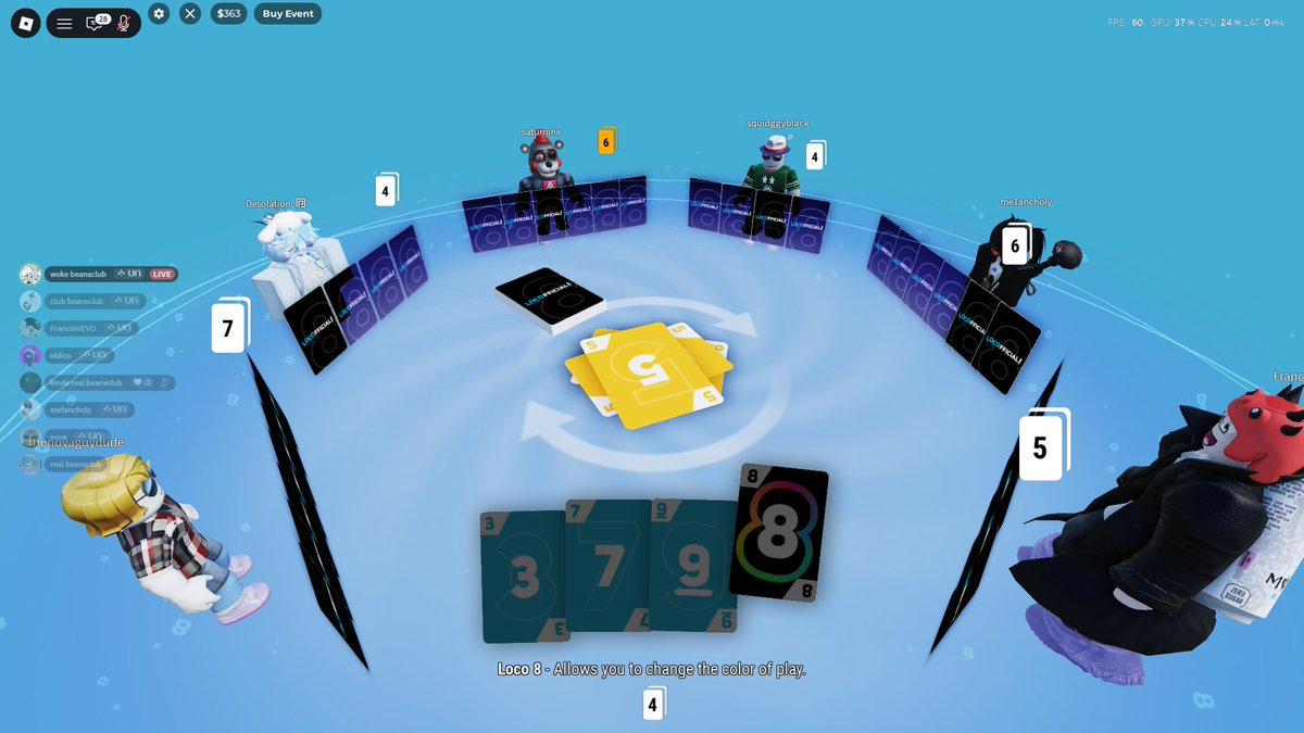 whoisbeansclub's tweet image. beansclub discord roblox uno session #wow