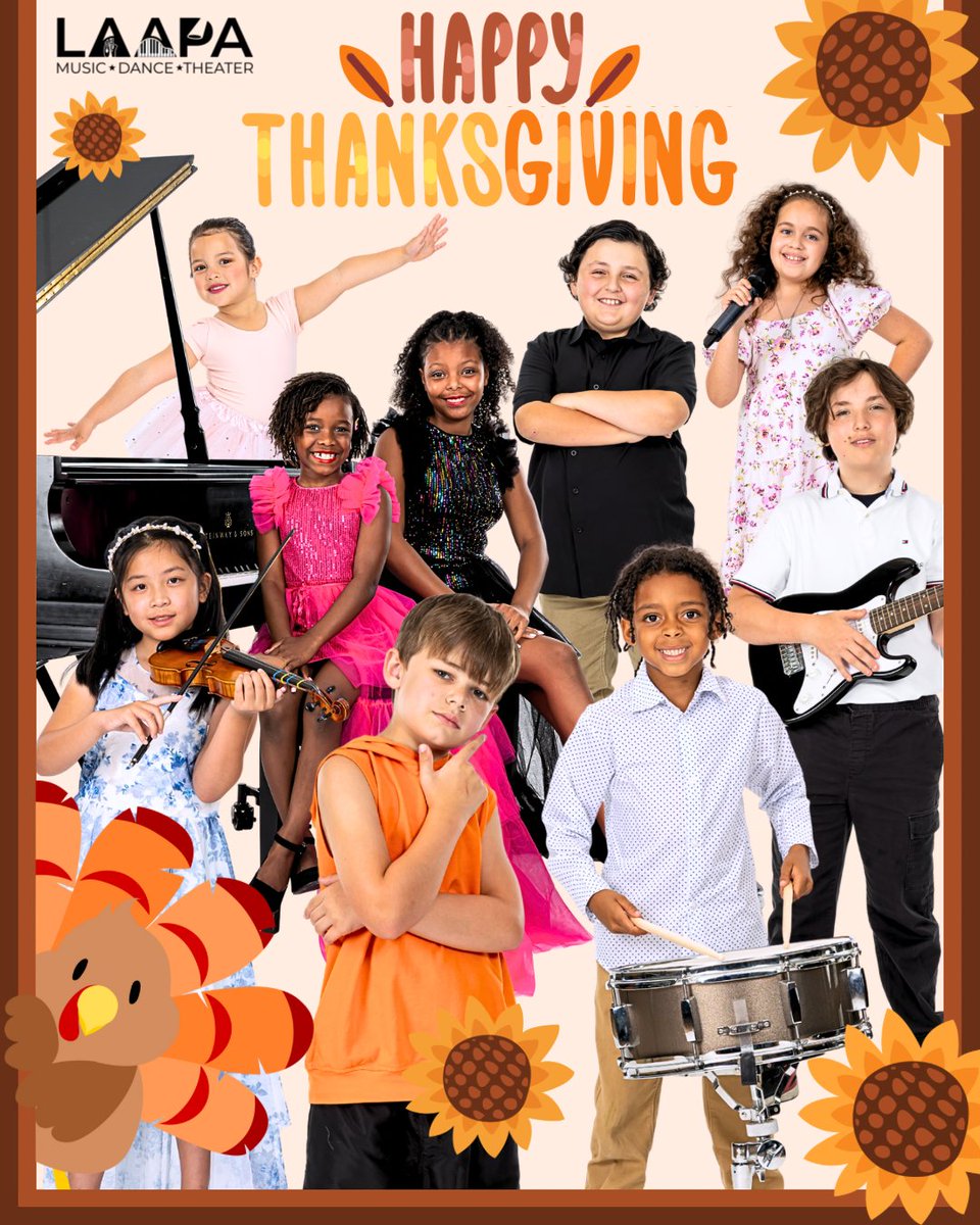 laapatweets's tweet photo. HAPPY TURKEY DAY Y’ALL!

We hope everyone has a wonderful day full of family, food, and naps!

Now where are those devilled eggs?!

#laapa #thanksgiving #turkeyday #gobblegobble #musiclessons #dancelessons #dramalessons https://t.co/qwjW8hUYEr