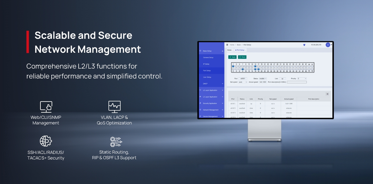 FScom_inc's tweet image. Need high-density connectivity without the complexity?
With 48× Gigabit ports, 4× 10G uplinks, and smart L2/L3 control, the FS S2805S-48T4S brings reliable, simplified networking to SMB environments.
🔗Learn more: fs.com/products/19394…
#SMB #Networking #FSSwitch