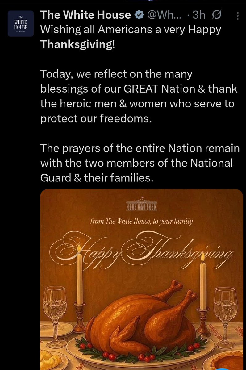 karma2moksha's tweet image. #Thanksgiving 
#Thanksgiving2025 

White House prays for Gaurdsmen - Two members of the National Guard injured by Afghan CIA person