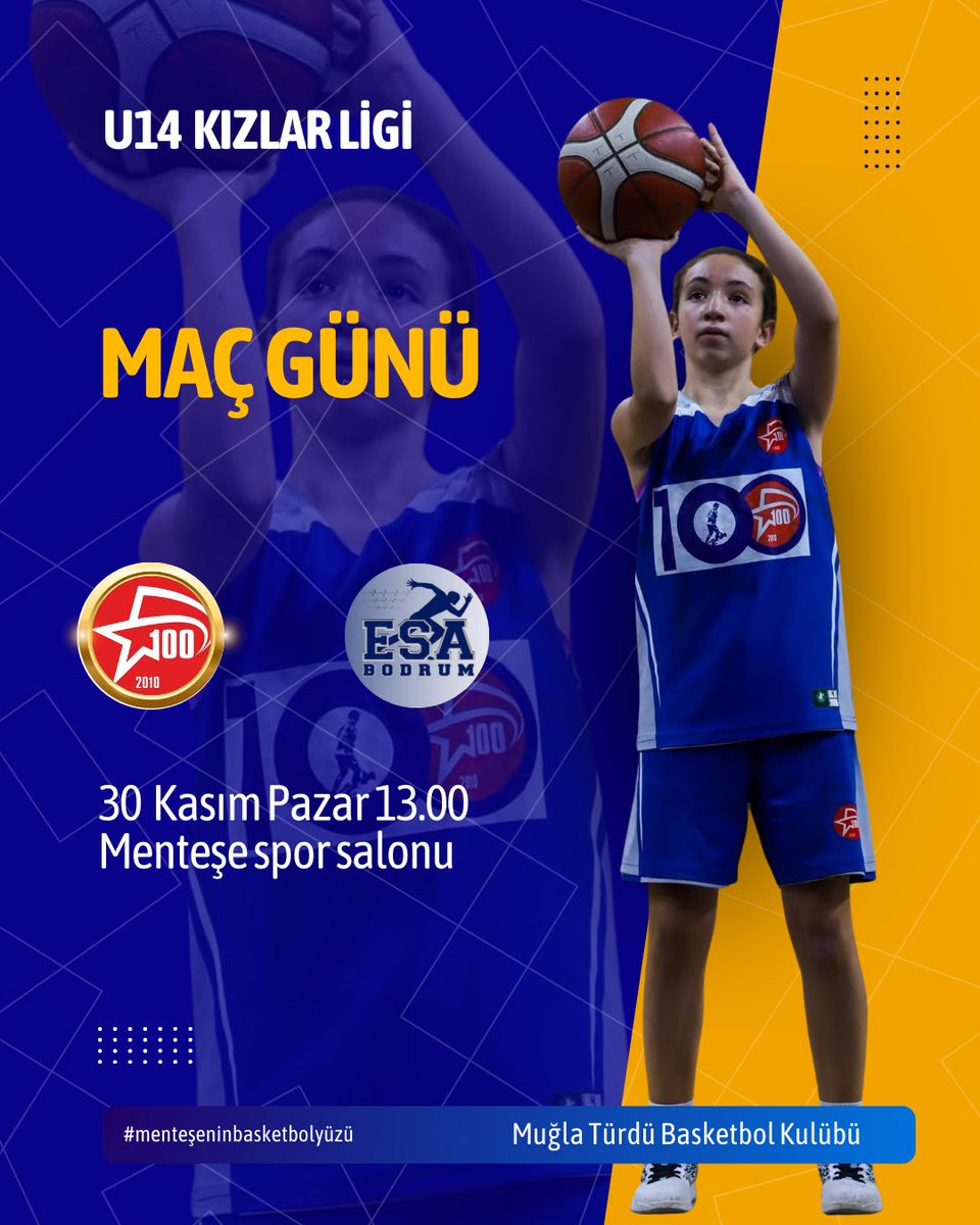 BasketbolTurdu's tweet photo. Bu Haftaki Maçlarımız 

BE Ligi
29 Kasım cumartesi 14.00
Datça bld- türdü basketbol
Datça spor salonu

U14 Ligi
30 kasım Pazar 13.00
Marmaris Bld- Türdü Basketbol B
Marmaria Spor Salonu

U14 Kız Ligi
30 kasım Pazar 13.00
Türdü basketbol-Esa bodrum A
Menteşe Spor Salonu https://t.co/1bx8VyaAxK