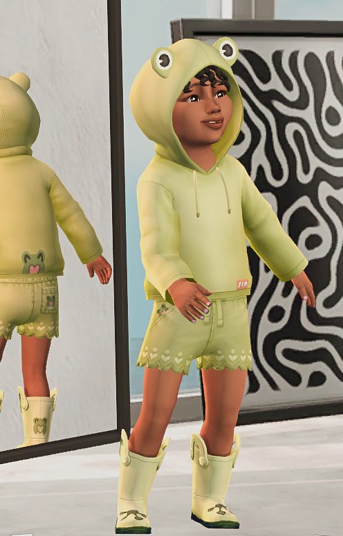 RemmysUF0's tweet image. I did finish ragatha but didn&apos;t get pics, and im currently cc shopping for Jax, but here&apos;s their faces! 

For Rags just pretend the colored eye is a prosthetic. 
And then have a little Mia in her froggy outfit