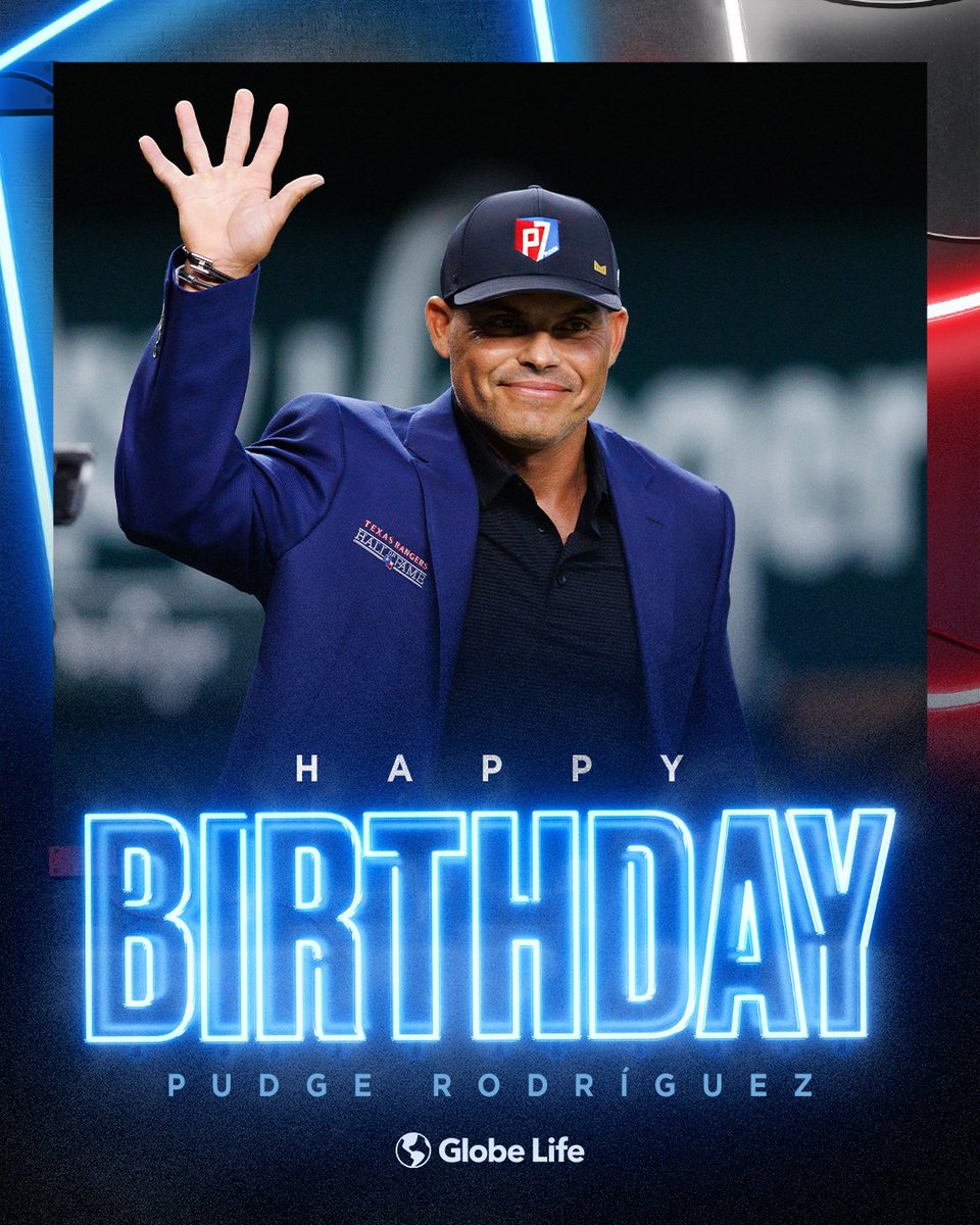 Rangers's tweet photo. Happy birthday, Pudge! 🥳 https://t.co/YqwltMOhAf