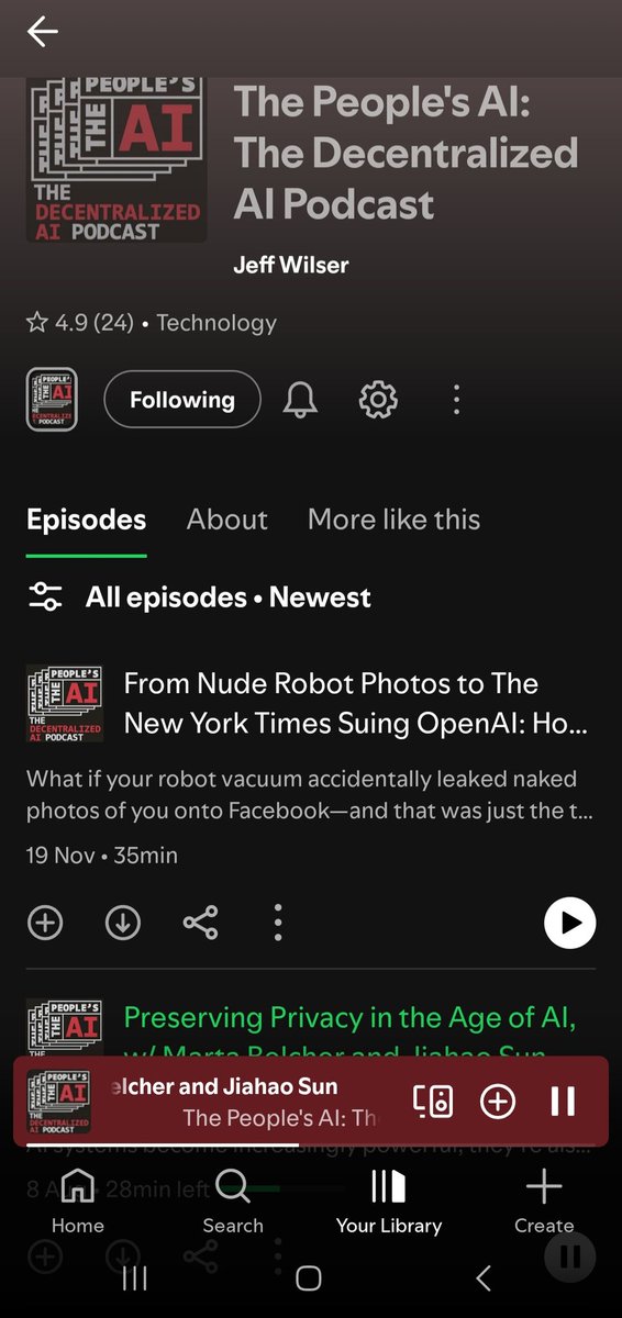 gauravt51510436's tweet image. Just followed People AI – The Decentralized AI Podcast on Spotify! Loving the insights on open, community-driven AI. Highly recommend giving it a listen! 🎧🤖 #DecentralizedAI #Podcast추 @vana