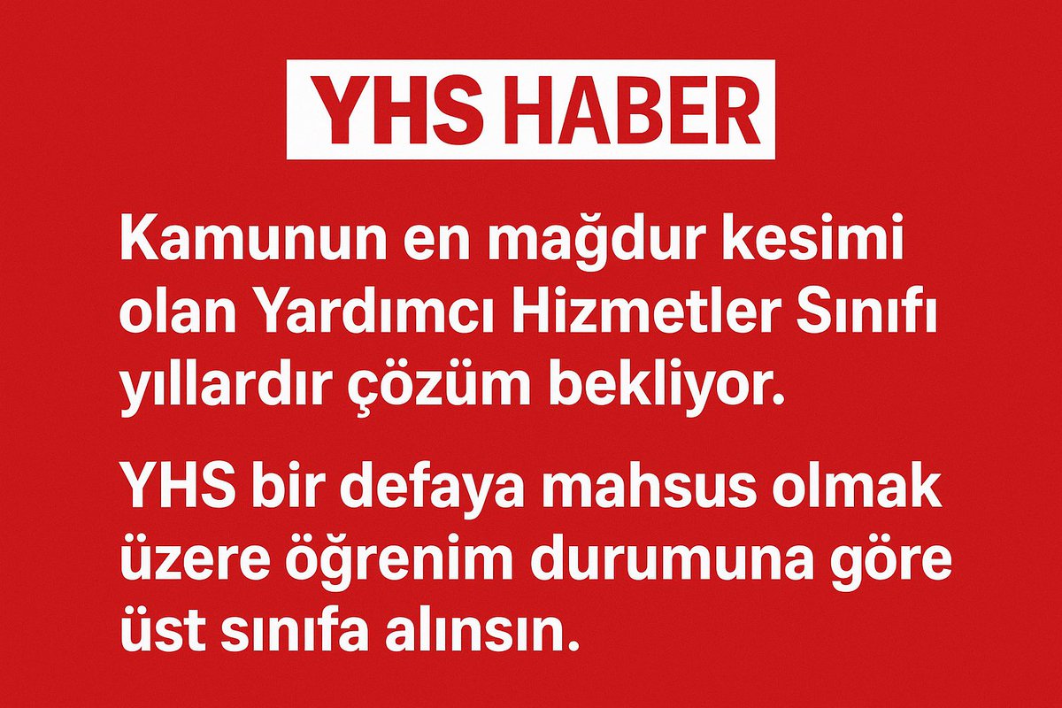 ▫️Kamunun en mağdur sınıfı ,görev tanımları belli olmayan haksızlık ve adaletsizliklerden en muzdarip sınıfı
▫️Para-pul değil ONUR mücadelesi veren kesimi,
▫️156.000 YHS’li artık ötelenmek istemiyor!
▫️Bir defaya mahsus üst sınıfa alınmalı

#YardımcıHizmetlerSınıfı
