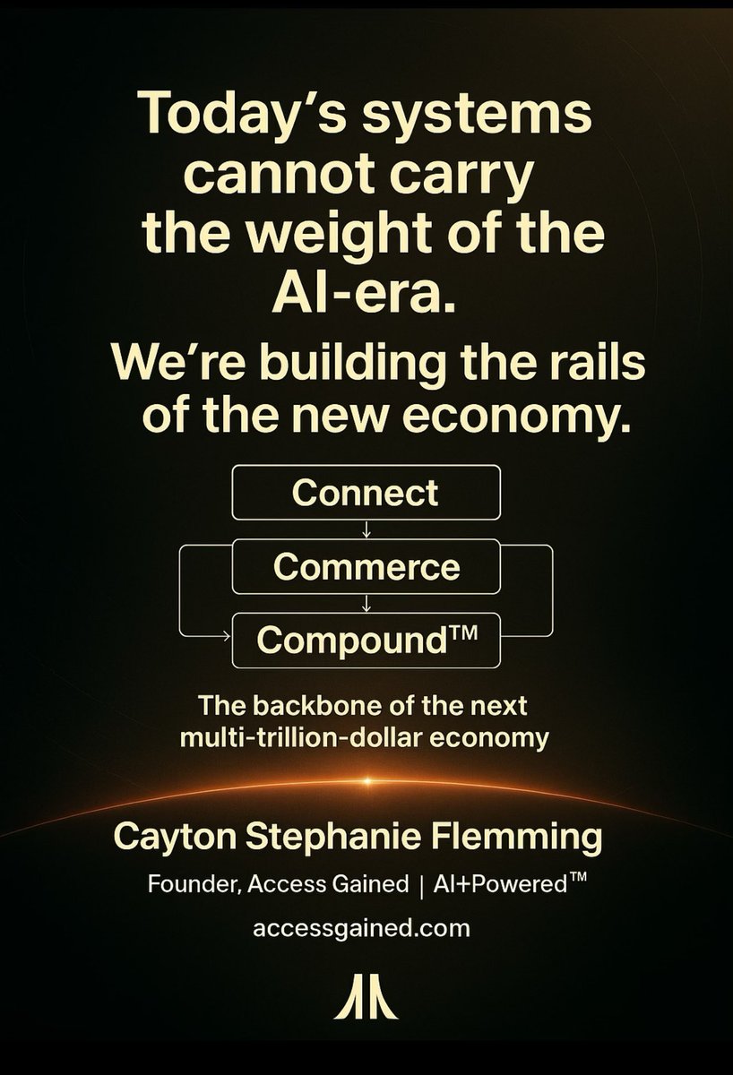CaytonFlemming's tweet image. AI didn’t break the economy. It exposed it.

The next era belongs to the systems that can carry the weight.

We’re building the rails.

accessgained.com
#FounderLedGraceFueled #AIPlusPowered #ExecutionInfrastructure #TriWinEconomy