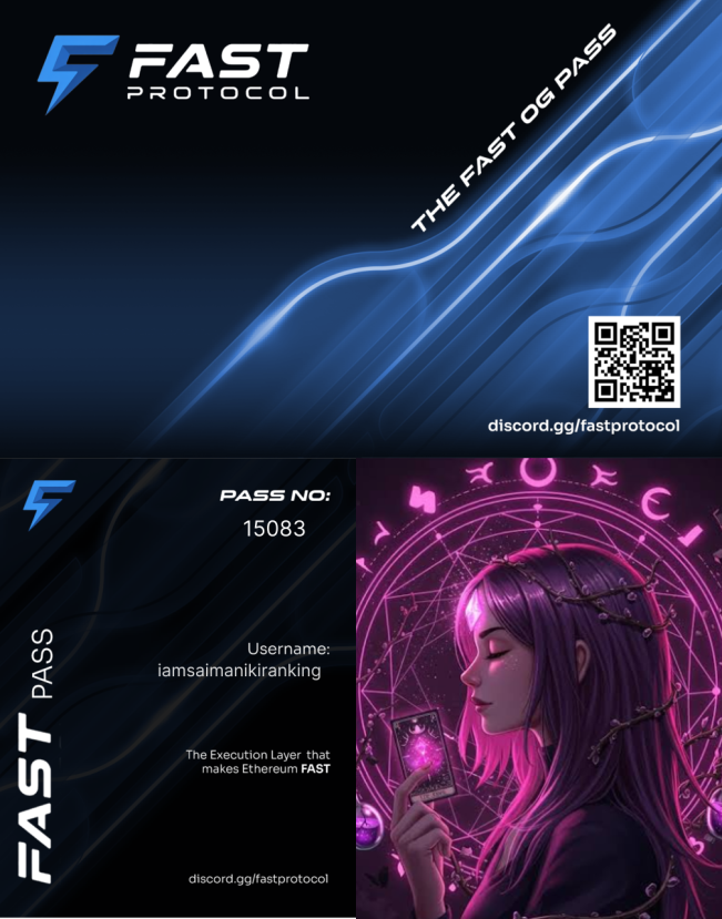 Mktheemperor's tweet photo. Just claimed my Fast OG Pass for @fast_protocol.

Backed by a16z CSX and built to make Ethereum execution feel FAST.

Claim your Fast OG Pass: https://t.co/p11JVoEHZx https://t.co/nYbevmuWdF