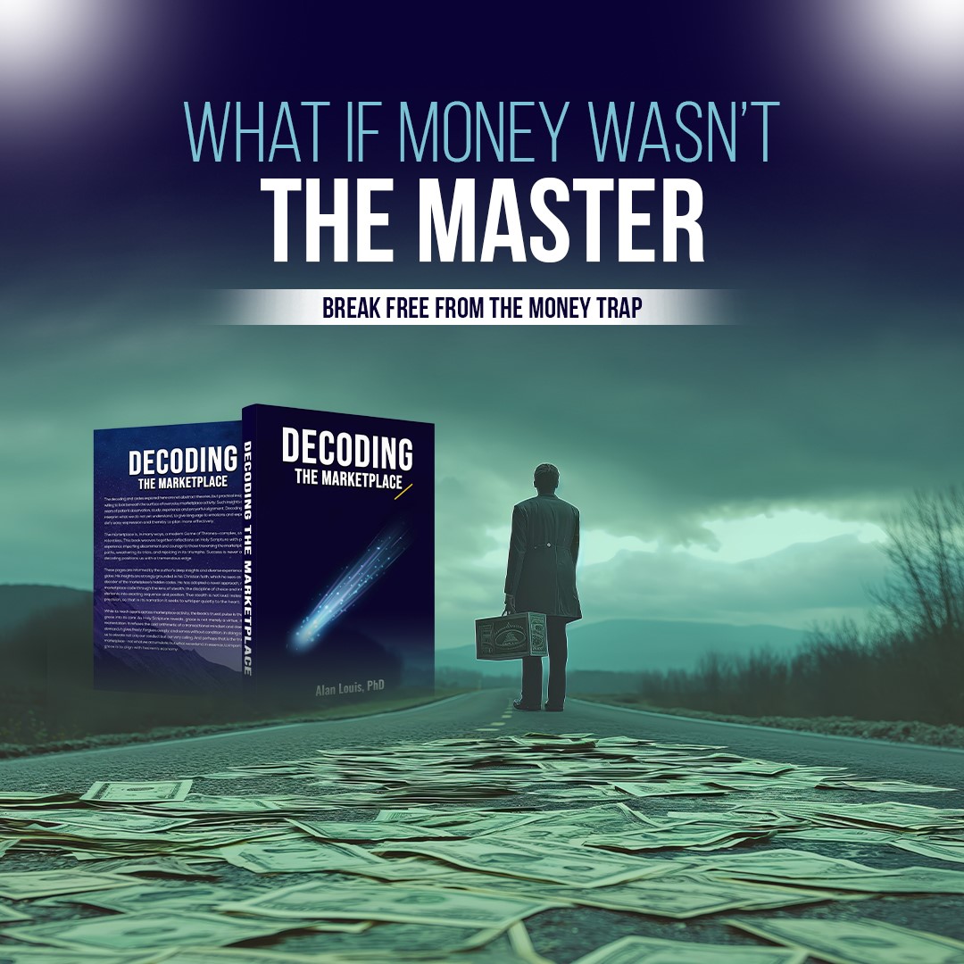 decodingmark's tweet image. What if we could shift our mindset? In Decoding the Marketplace, Alan Louis challenges the notion that money must rule our lives. Break free from the money trap and lead with purpose and faith.

Discover How: decoding.market

#DecodingTheMarketplace #AlanLouis…