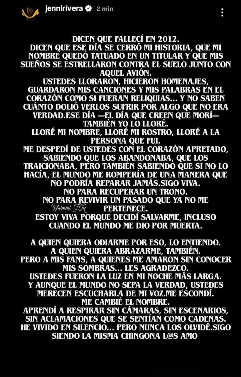 BetoFranco_'s tweet photo. Que Jenni Rivera está viva 😱
Publican historia en su cuenta oficial, minutos después fue borrada.
#JenniRivera #JenniVive #Viral #historia #history #viva #instagram https://t.co/S6KcnyjvPC