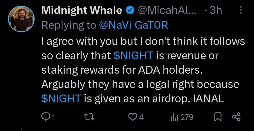 That's alota words for... "I'm not gonna share the $night tokens"....