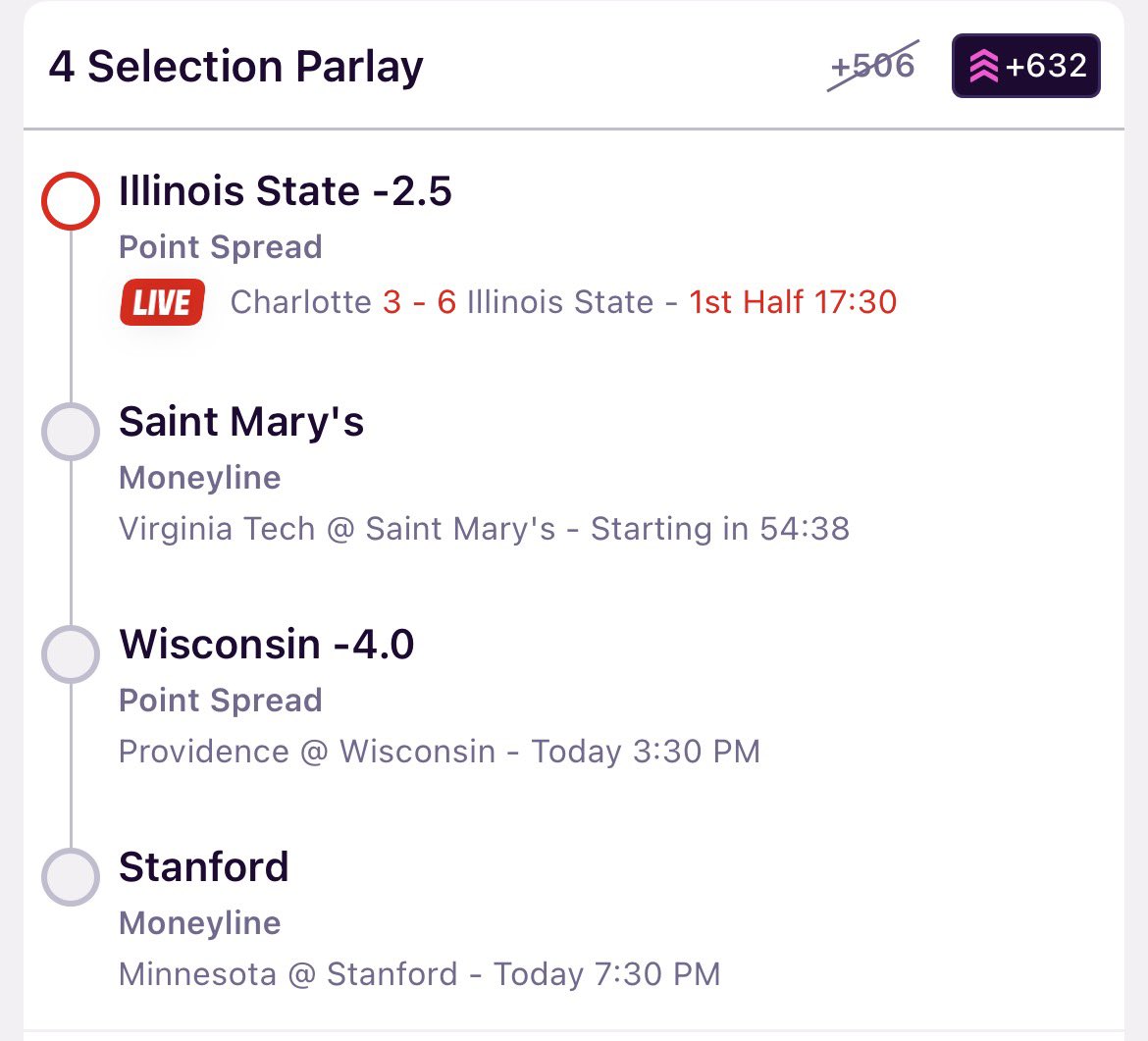 DocsProps's tweet image. 1st game just started but here is my CBB parlay for today!