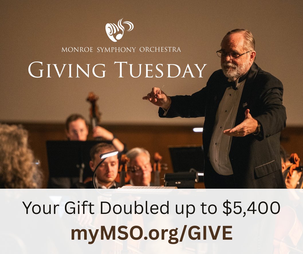MonroeSymphony's tweet photo. Now through this Giving Tuesday, December 2, your gift to the Monroe Symphony Orchestra is doubled up to $5,400.

Giving is easy, fully 501(c)(3) tax-deductible, and a tax receipt can be generated immediately.

🎻 Give now: https://t.co/3hAOaz5203
#GivingTuesday #myMSO https://t.co/js3b2uDwiz