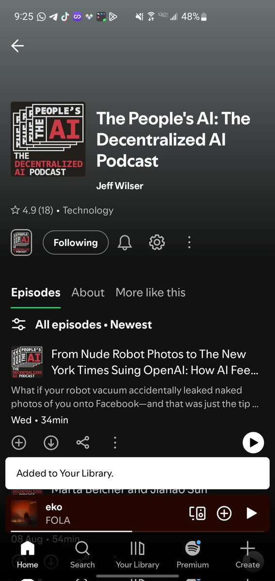 Victorolajr's tweet image. Just discovered an awesome podcast: The People’s AI all about building a future where AI truly belongs to the people through decentralization.
Must-listen if you believe data &amp;amp; AI should stay in our hands @vana

youtube.com/@The_Peoples_AI #Vana #DecentralizedAI