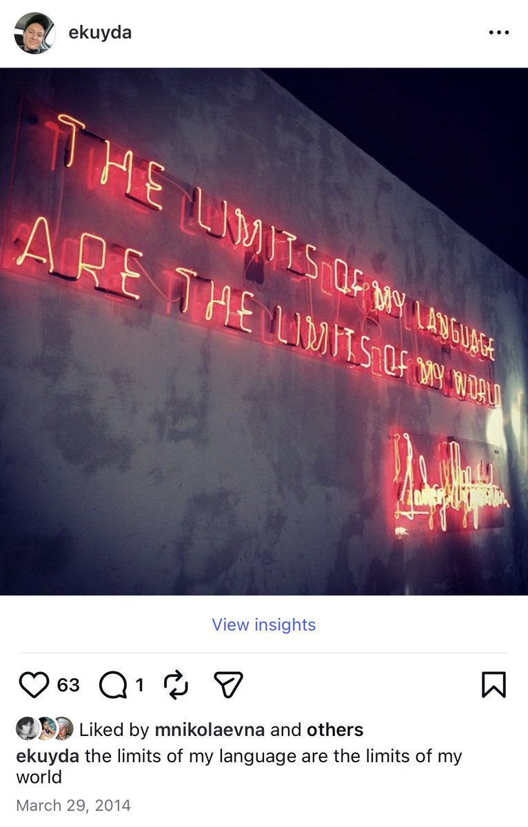 our very first <a href="/replika/">Replika</a> office had a Wittgenstein quote in neon that all of our researchers and engineers hated cause red light hurt their eyes. that was 12 (!!!) years ago