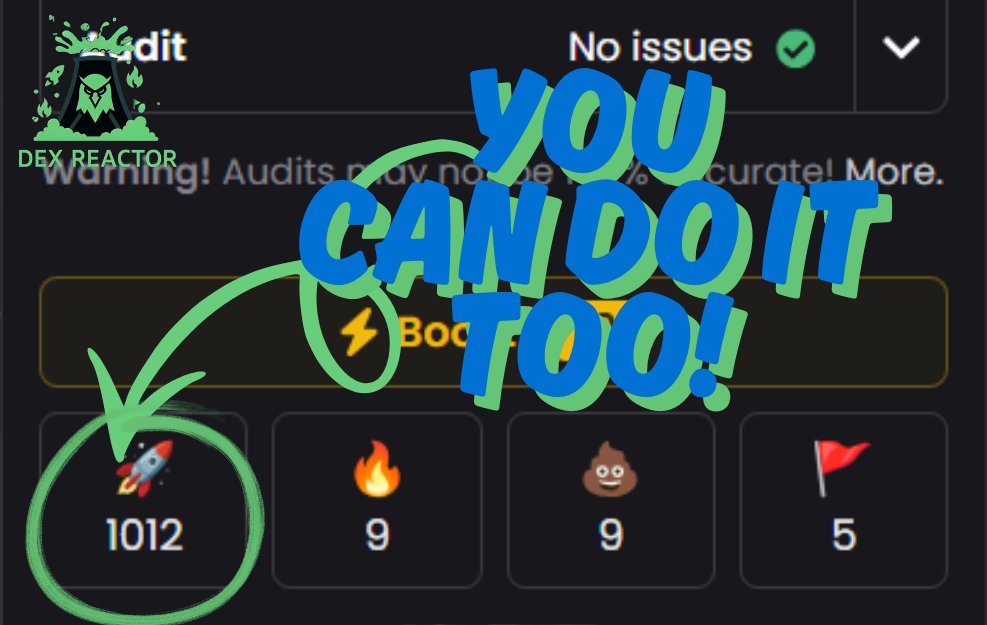 Rocket_Suite's tweet image. If your Dexscreener reactions look quiet, you are not alone🤫

🤯Dex Reactor pushes fresh reactions fast, up to 1000 in a few minutes🧨

The best fix when your page needs attention‼️

t.me/DexReactorBot?…