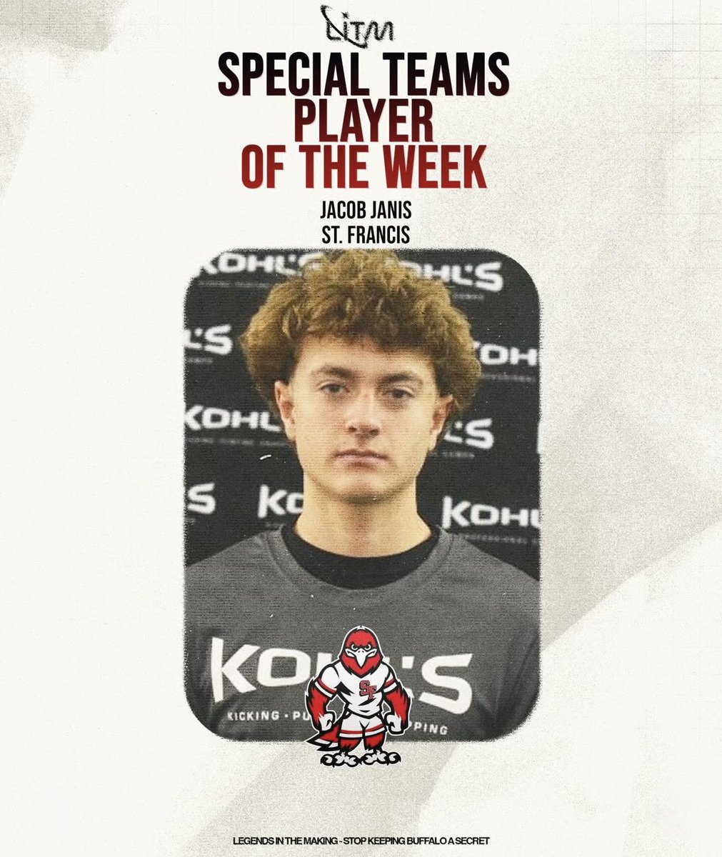 Beyond blessed to be named Special Teams player of the week by <a href="/LITMINC/">Legends In The Making</a> thank you‼️Can’t wait for what is to come.
<a href="/SFHS_Athletics/">SFHS Athletics</a> 
<a href="/SFHSfootballNY/">SFHSFootballNY</a> 
<a href="/JerrySmith617/">Jerry Smith</a> 
<a href="/coachleebehnke/">Lee Behnke</a> 
<a href="/domcooksr/">Domonic Cook Sr</a> 
<a href="/justjamesss20/">JamPatt 8️⃣</a> 
<a href="/coachsamwatts/">Coach Watts</a>