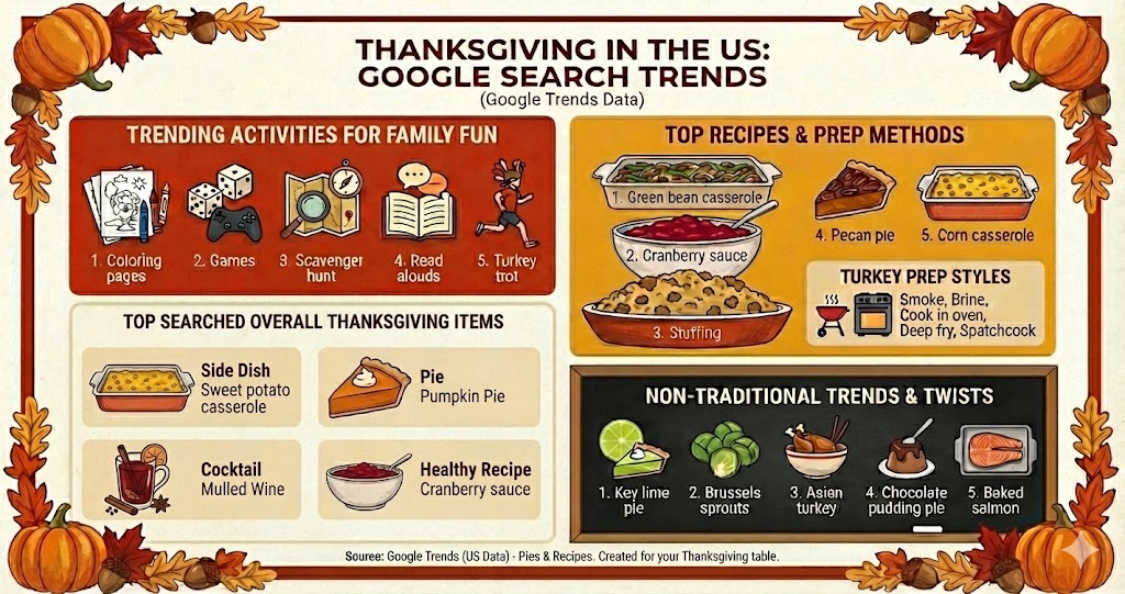 RT Sundar Pichai
Happy Thanksgiving to all celebrating!&nbsp;

Asked @NanoBanana pro to turn Thanksgiving search trends into an infographic for a table placemat - hope it sparks some fun dinner con...