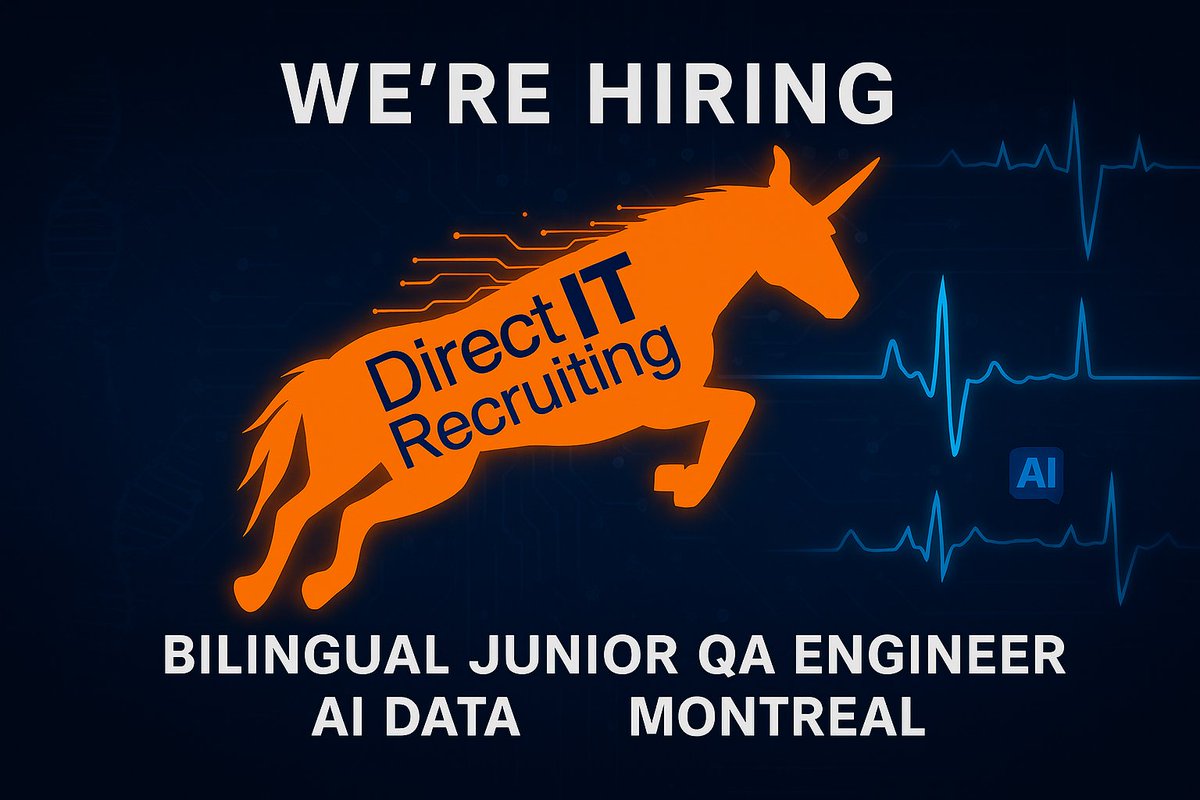 🚀 Hiring Bilingual Junior QA Engineer – AI Data (Montreal, Hybrid). Apply directitrecruiting.com/job/bilingual-…

#Hiring #QAEngineer #Automation #AI #DataAnalytics #directitrecruiting #MontrealJobs #TechCareers #BilingualJobs #HealthcareTech #Python #Selenium #ETLTesting #JoinOurTeam #french