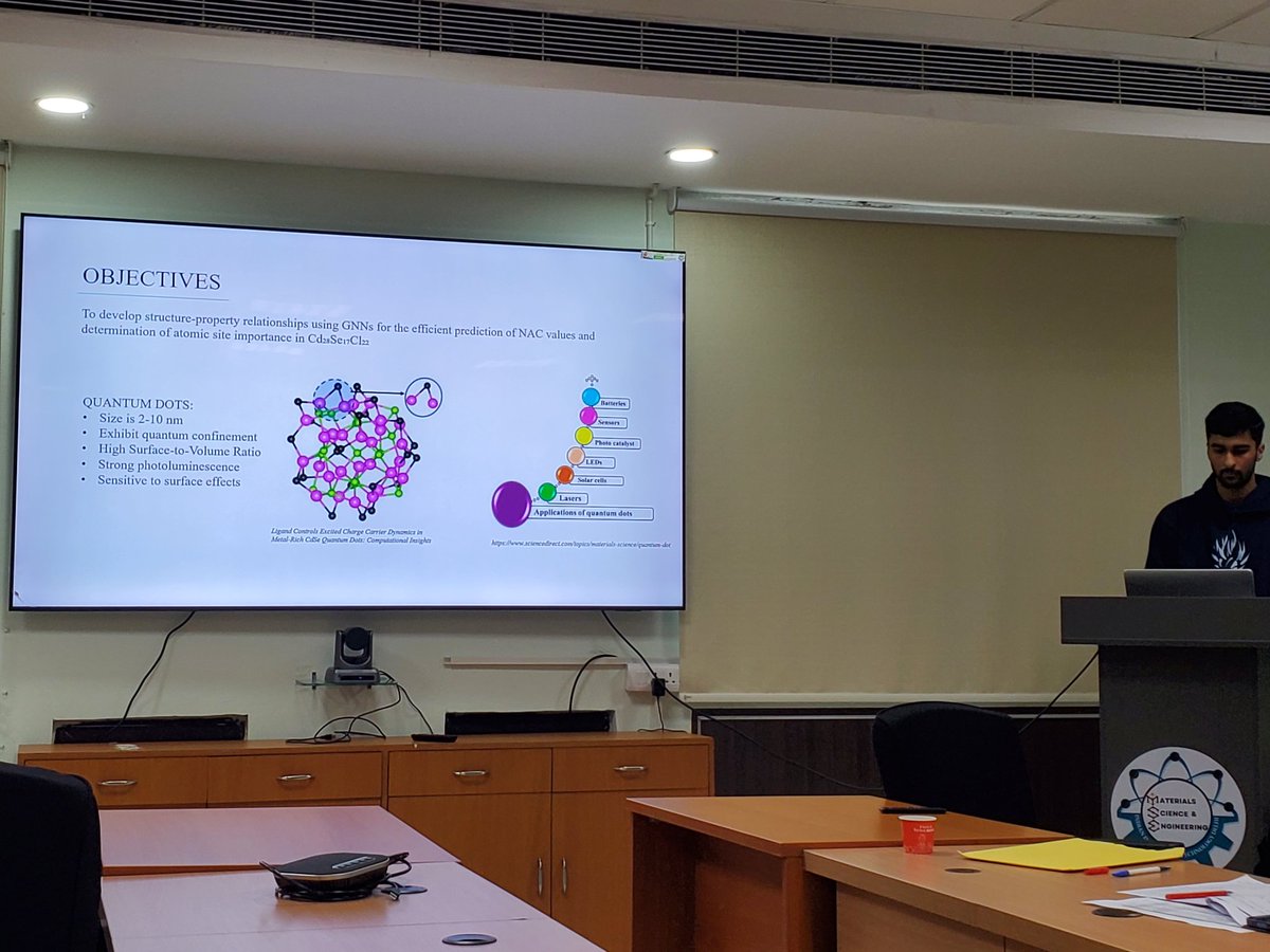 dibyajyoti1988's tweet image. Talented BTech students, Vidhi and Kshitiz of @CDFM_IITD made great presentations today in final Sem evaluation. They have worked on #GNN-based #DeepLearning models to capture the electronic fluctuations in different materials. @iitdelhi @CDFM_IITD