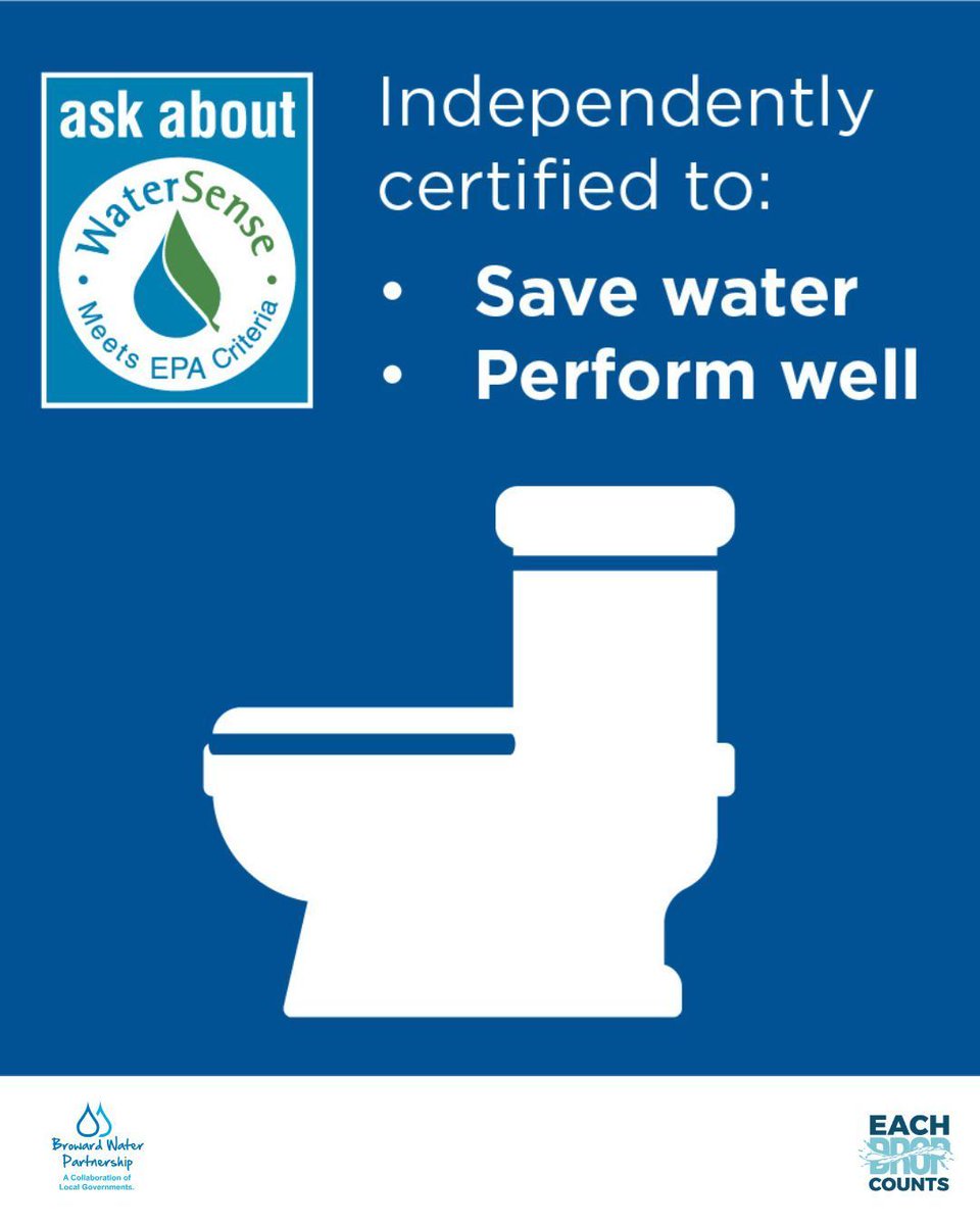 BrowardSavesH2O's tweet image. If your toilet’s been around longer than your CD, it’s probably using way more water than it should.

A modern dual-flush toilet with the WaterSense® label uses less water without sacrificing performance.

Flush confidently. Waste less. 

Learn more at tinyurl.com/yv3srxzs