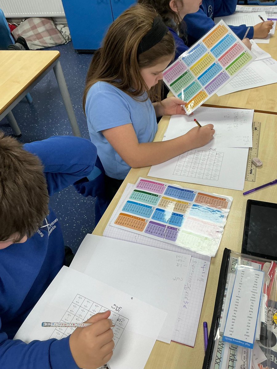 standrewscep's tweet image. In Class 5’s Maths lesson this morning we have been playing four in a row by converting fractions. 🌟