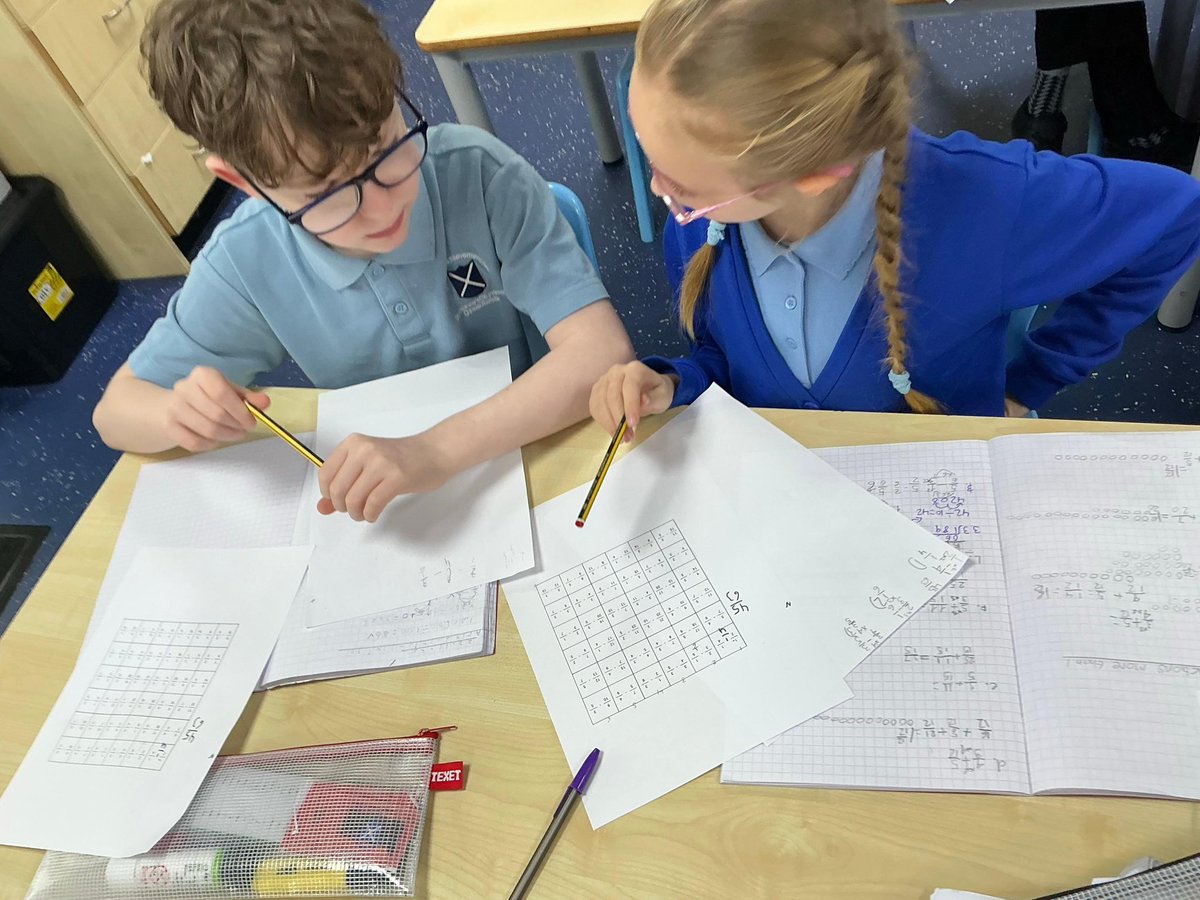 standrewscep's tweet image. In Class 5’s Maths lesson this morning we have been playing four in a row by converting fractions. 🌟