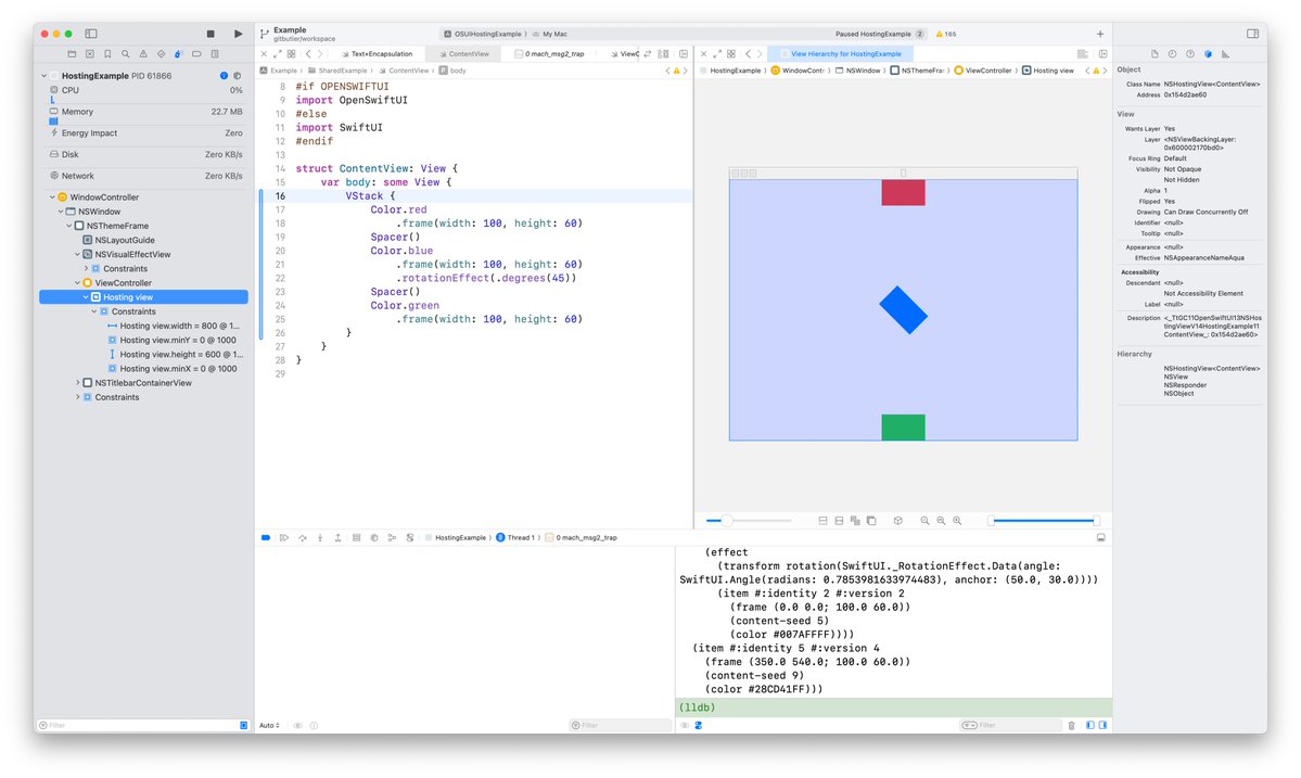 KyleSwifter's tweet image. OpenSwiftUI next release preview:
A new way to render to your app
AppKit backed vs ??