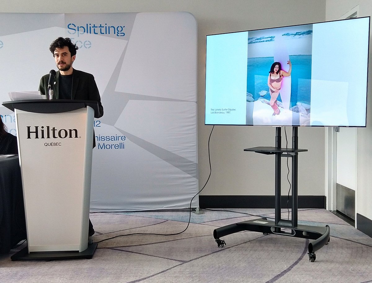 DLVisionMode's tweet image. Dévoilement ce matin au @HiltonHotels de la 12e de la @manifdart placée sous le thème de Briser la Glace, et ce, en présence du commissaire Didier Morelli. Biennale de Québec qui se déroulera du 28 février au 19 avril 2026 @commjulie #ManifdArt #Glace   
manifdart.org/biennale-quebe…