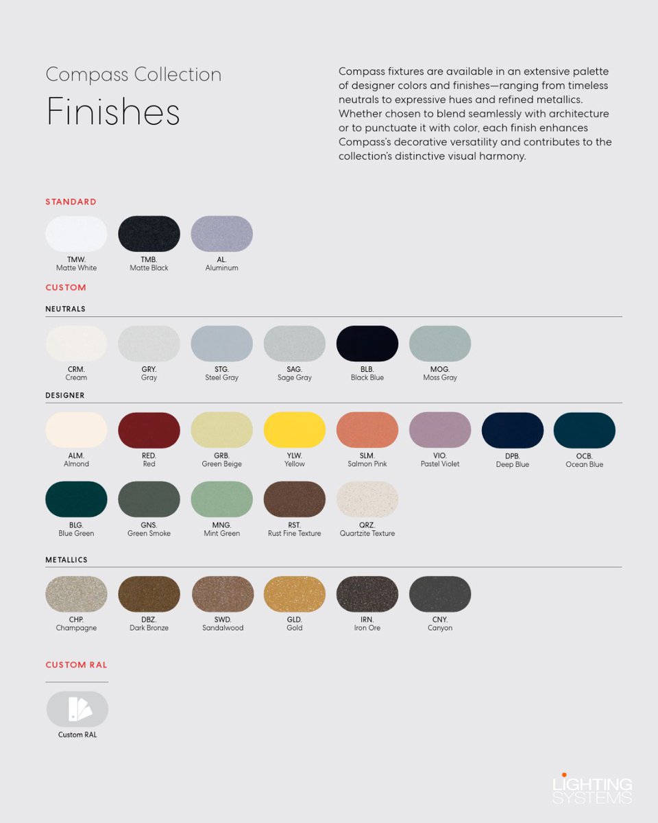 ltgsys's tweet image. Light that Guides. The Compass Collection New from @lumenwerx 

A cohesive family of 3” diameter, sealed surface luminaires that balance technical precision with visual simplicity. Designed for both indoor and outdoor environments. 
#NorcalRep #LtgSys #LightAgency #LightingRep