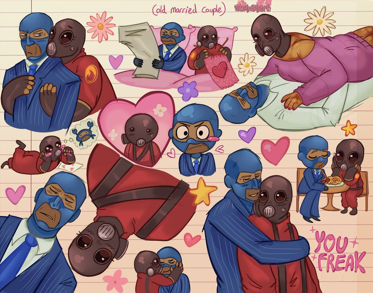 Ash_shark_'s tweet image. &quot;Dominated, you mush-mouthed freak&quot; said the guy who is in love with her
#Spy #Pyro #Tf2 #Teamfortress2 #Frenchtoast #Spyro