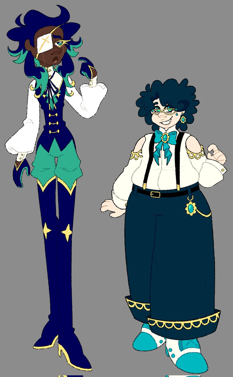 starribyte's tweet photo. finally stopped being fucking lazy and redesigned two of my ocs who've had nothing but a messy chibi concept for months </3 https://t.co/cAklHNCUHh