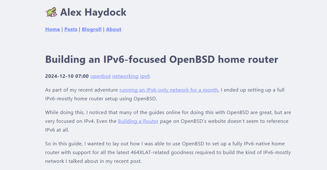 wesley974's tweet image. Building an IPv6-focused #OpenBSD home router
👉blog.infected.systems/posts/2024-12-…