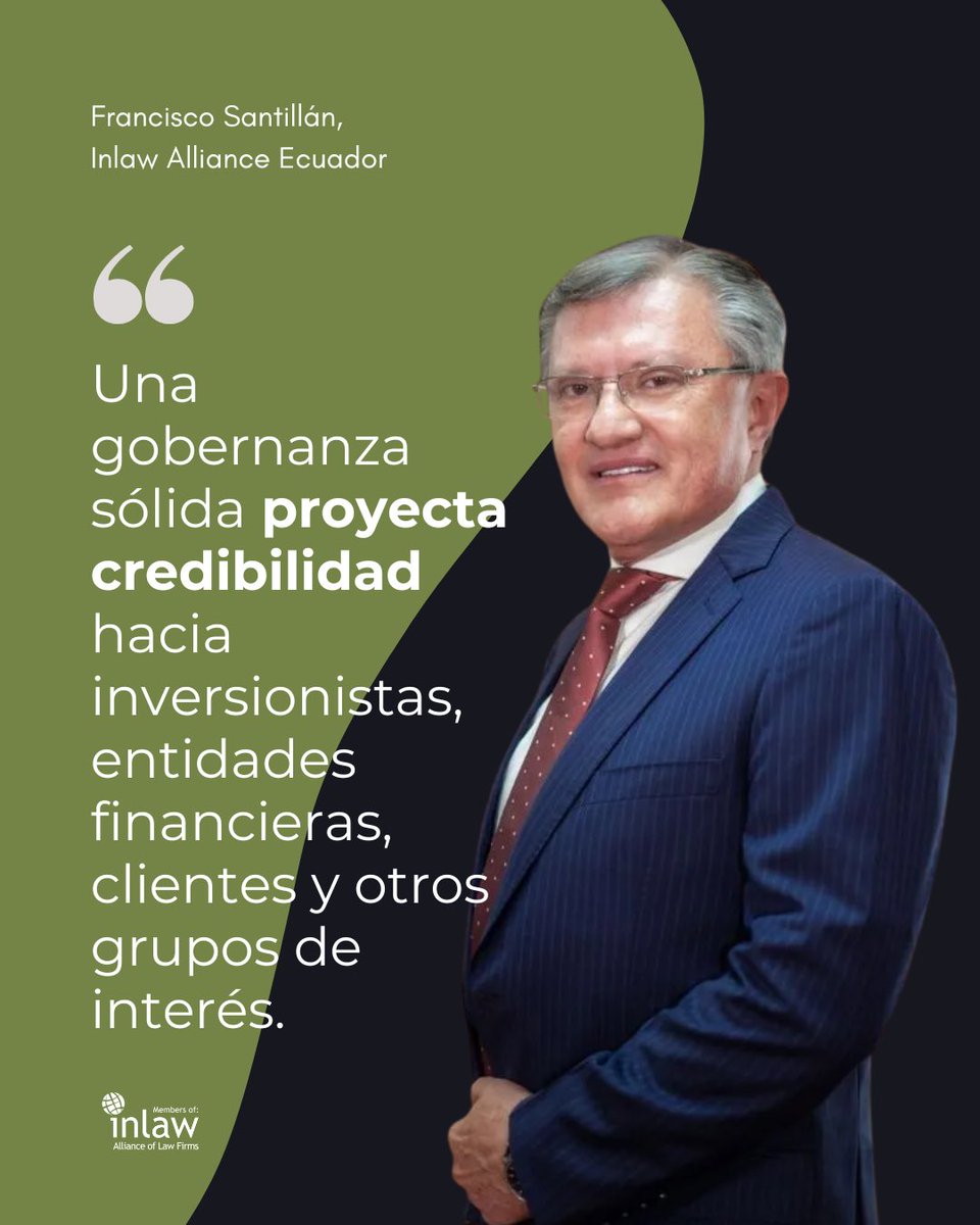 En el artículo publicado en <a href="/LAQI_quality/">Latin American Quality Institute</a> , el Dr. Francisco Santillán Almeida, (Inlaw Alliance Ecuador) analiza cómo la “G” del ESG se ha convertido en un mecanismo estratégico para profesionalizar decisiones.  
👉 Lea  este análisis en bit.ly/4rqaBW7 #ESG