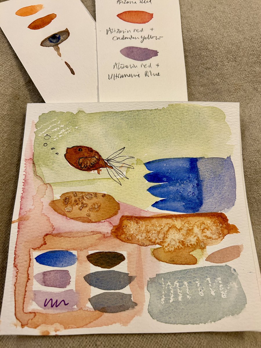 Been giving a variety of different techniques a go including painting with salty water and using wax resist.