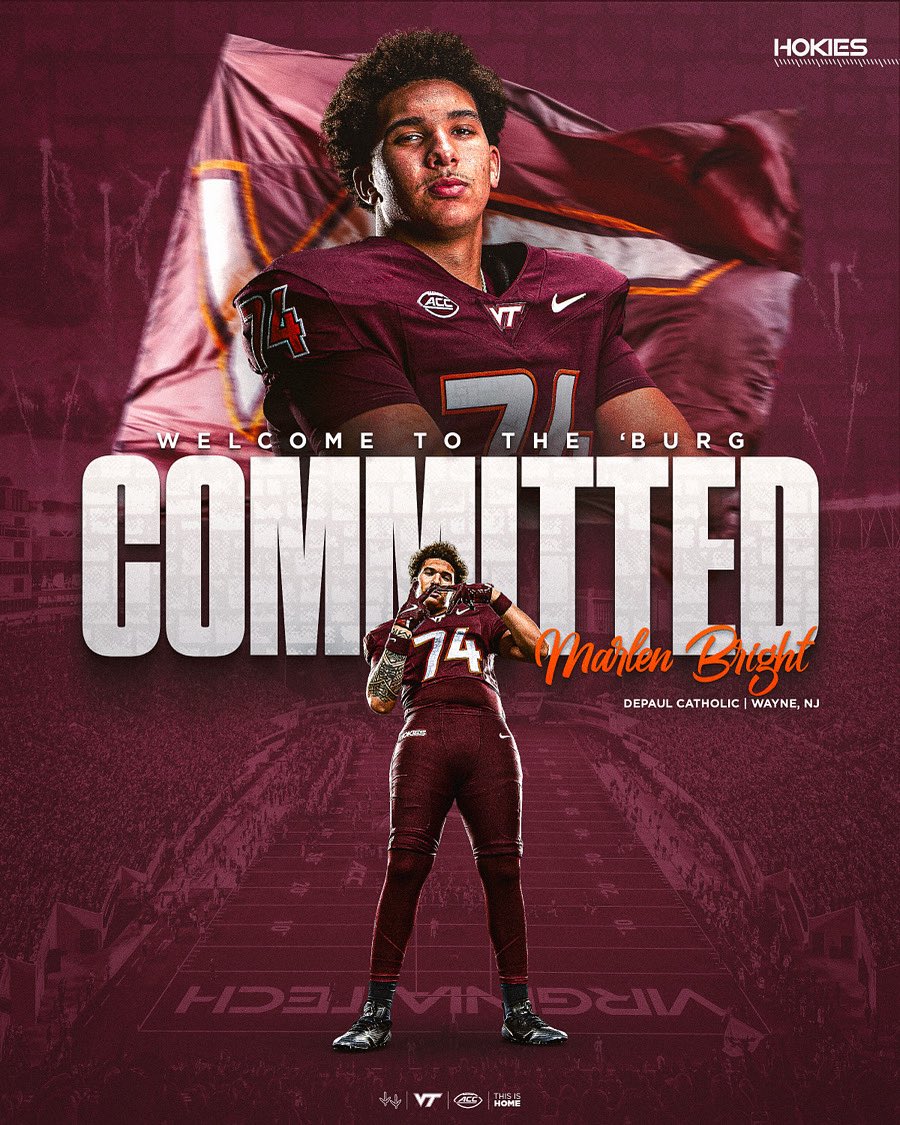 MarlenBright5's tweet image. Blessed to announce that I am verbally committing to Virginia Tech!!!🦃🦃🦃 #hokies #committed #home #hokiesfootball @HokiesFB @dpfootball  @mbright44_