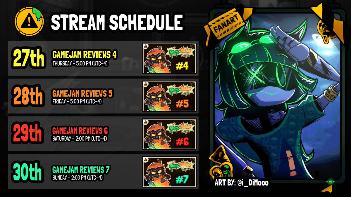 phisnom's tweet image. the scheduleing!

gonna be trying to go through ALL the Gamejam entries that are left this week! every single day from Thursday to Sunday...

hopefully once all of them are done i can announce the winners next week!

🎨 featured art by i_DiMooo
#phistream